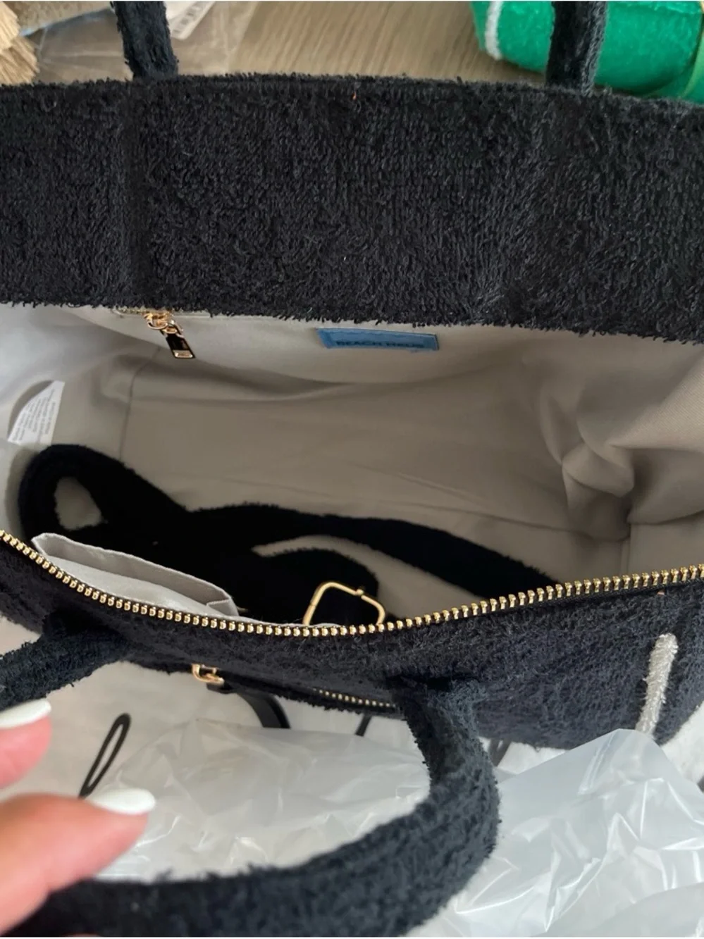 New Celine terry cloth Structured Tote Bag with Gold Hardware